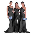 Mermaid One Shoulder Elegant Bridesmaids Dress also in plus
