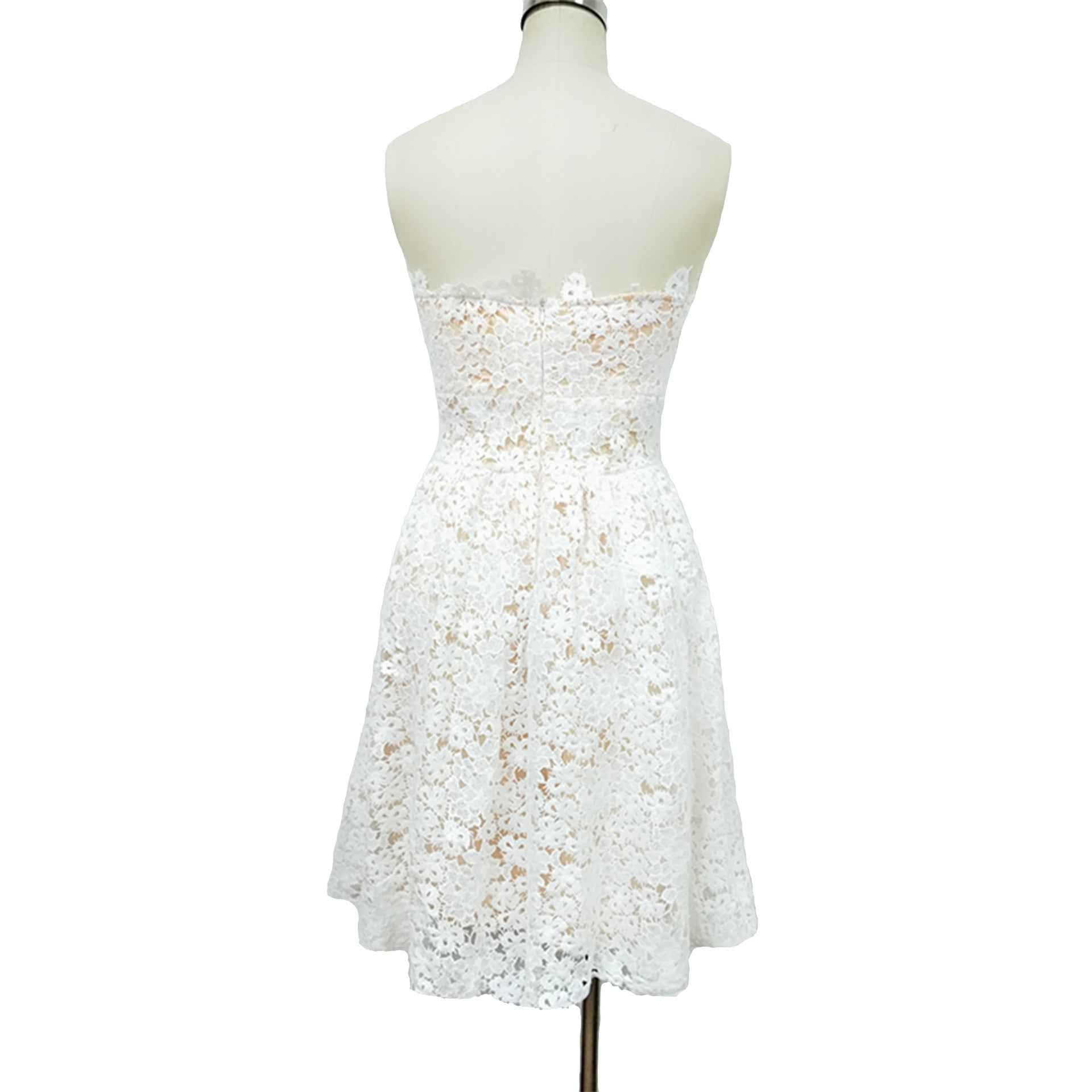 White Breast Wrap Bridesmaids Fluffy Middress Evening Dress Sexy White Floral Wrap Dress Summer