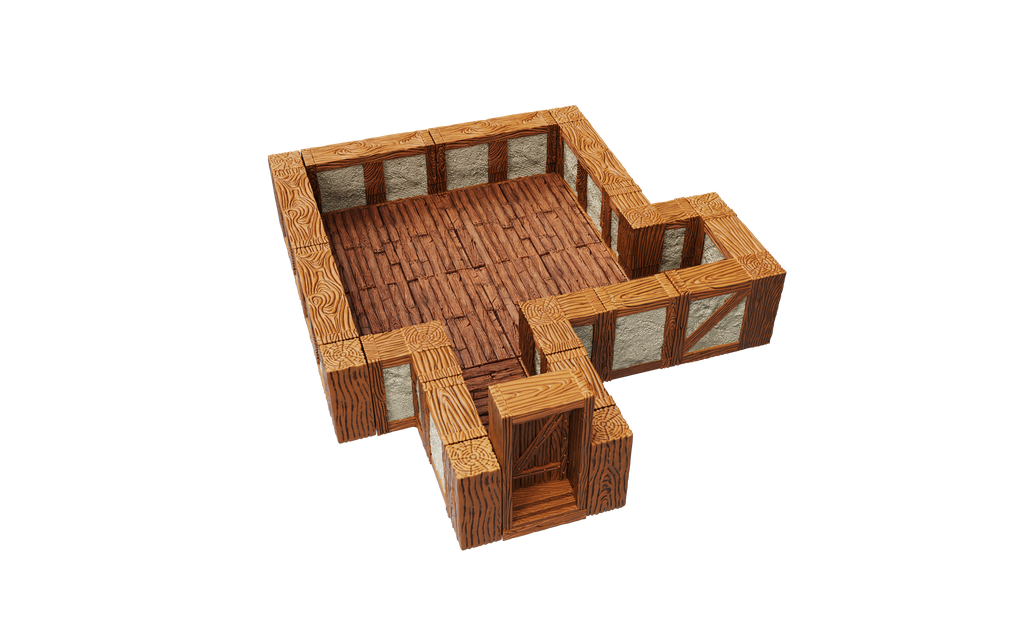 WarLock Tiles: Expansion Pack - 1 in. Town & Village Straight Walls