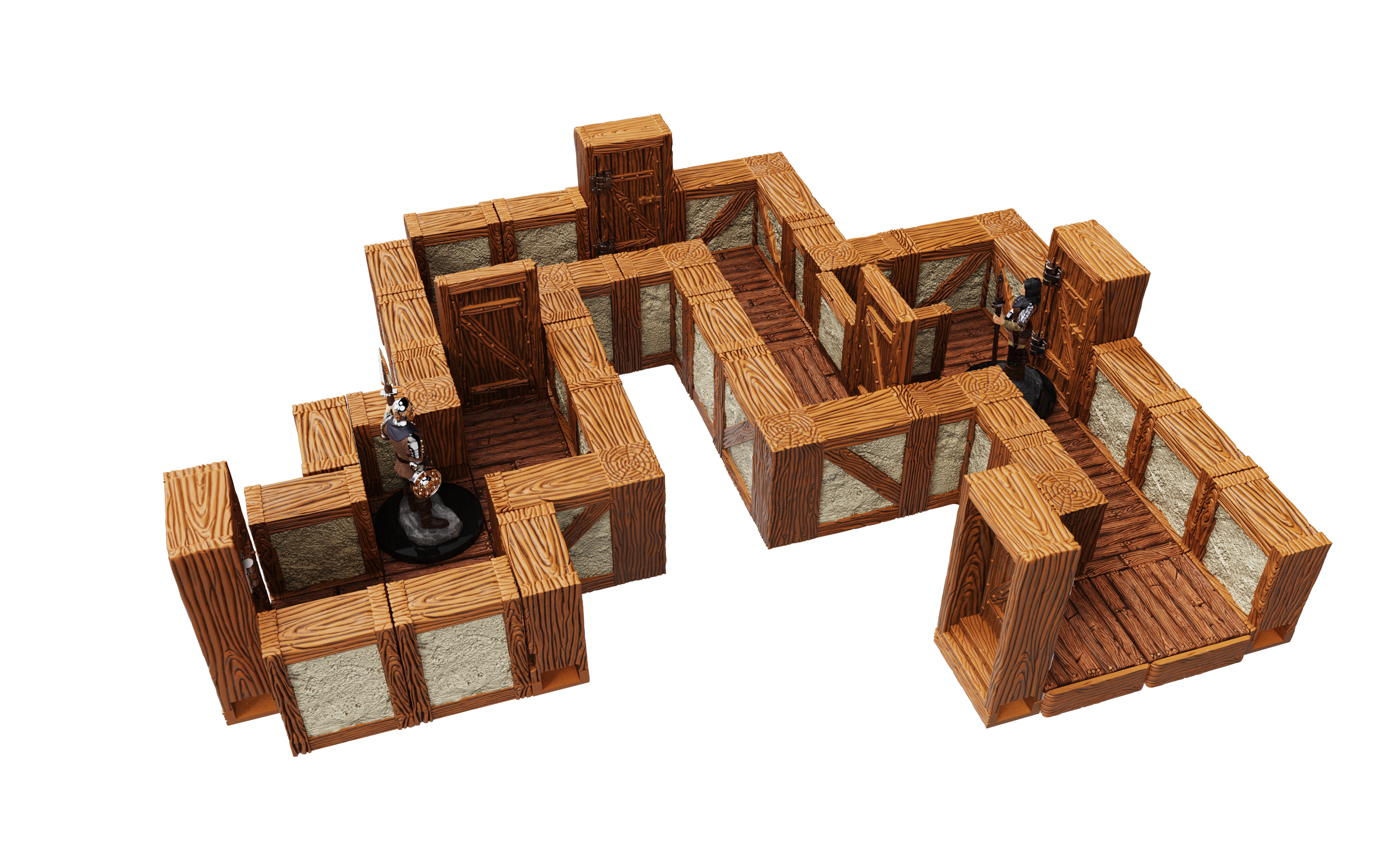 WarLock Tiles: Expansion Pack - 1 in. Town & Village Straight Walls