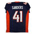 Autographed/Signed Drew Sanders Denver Blue Pro Cut Football Jersey Beckett BAS COA
