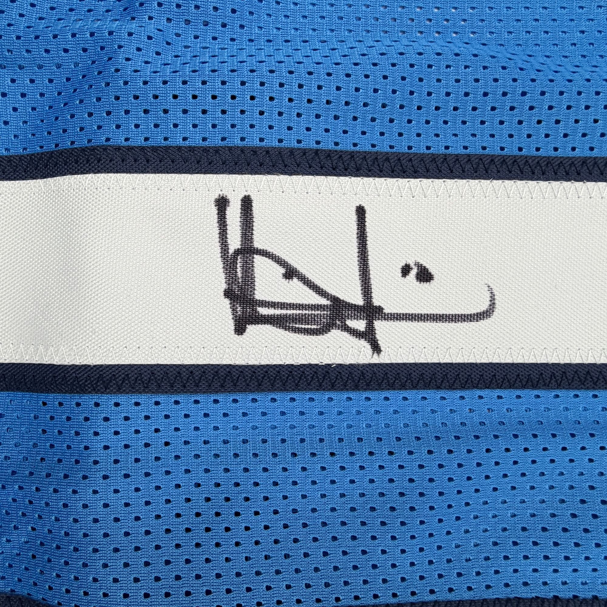 Autographed/Signed Vince Young Tennessee Navy Blue Football Jersey JSA COA