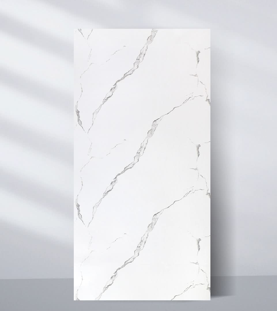 Calacatta Manhattan PVC Marble Sheets Wall Panel - Waterproof 4x8 ft (32 sq. ft)