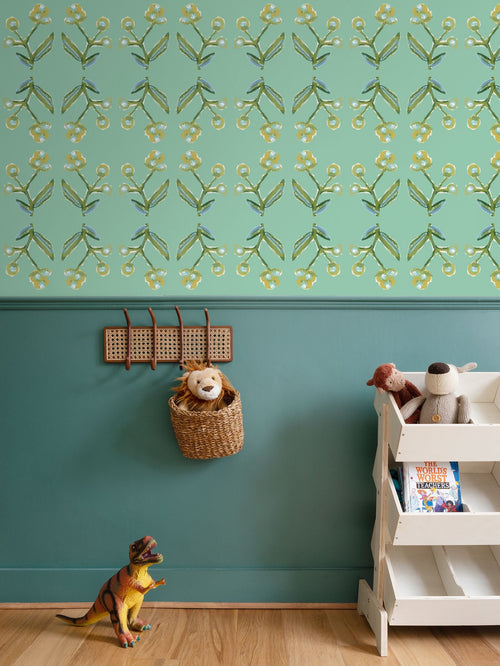 Antonia Wallpaper (Green & Citron)