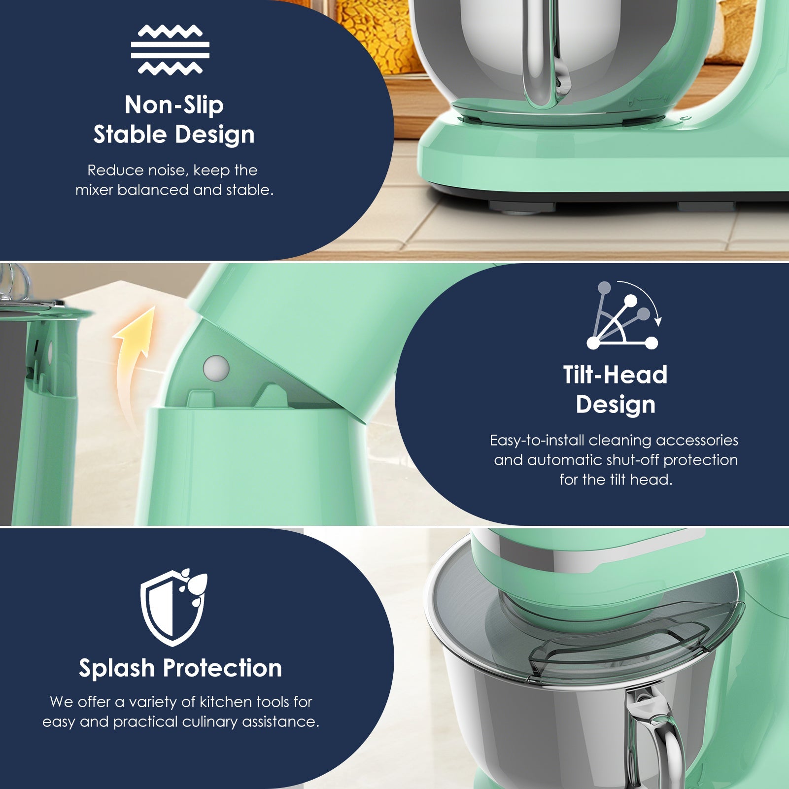 5.5QT/4.5QT Dual Bowls Electric Stand Mixer, 12-Speed Tilt-Head Food Mixer