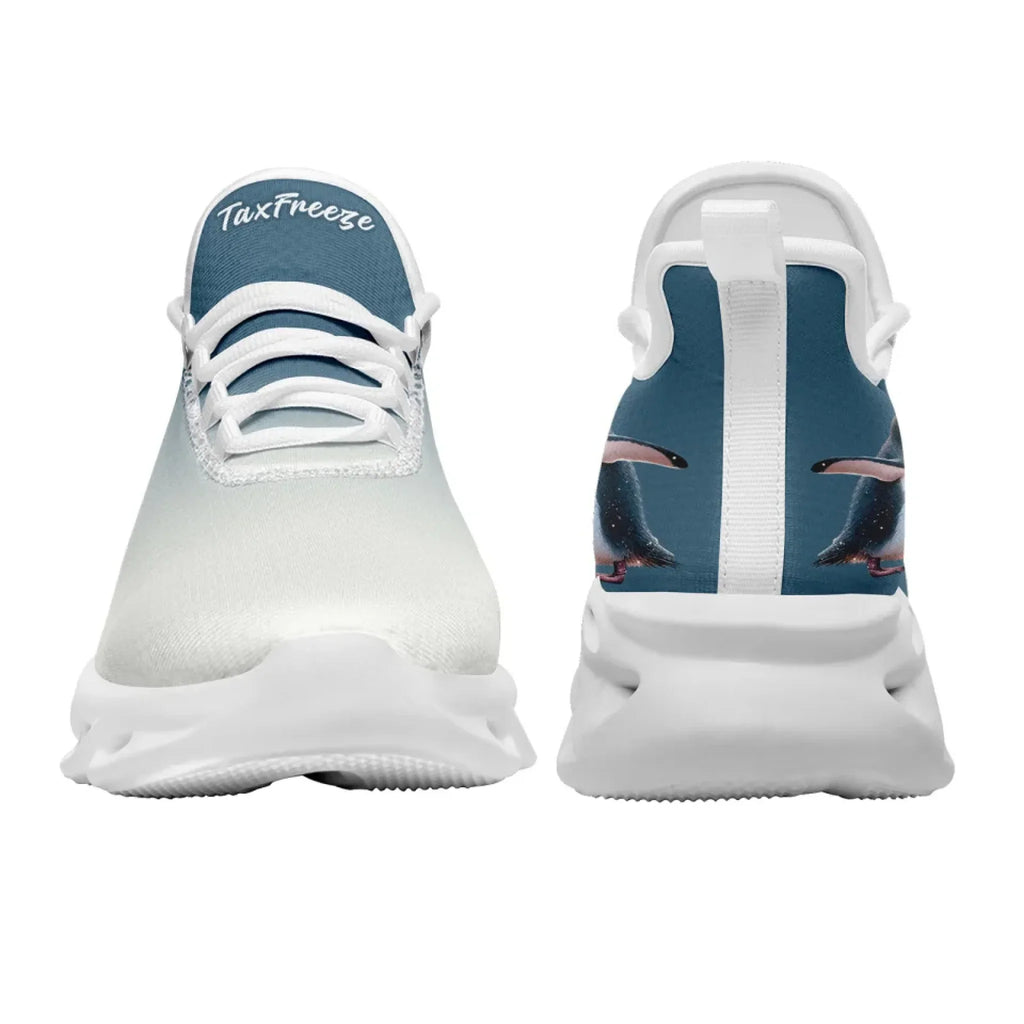 Personalized Tax Penguin Sneakers, Custom Tax Freeze Shoes, Breathable Unisex Shoes