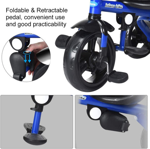4-in-1 Kids Tricycle with Adjustable Push Handle