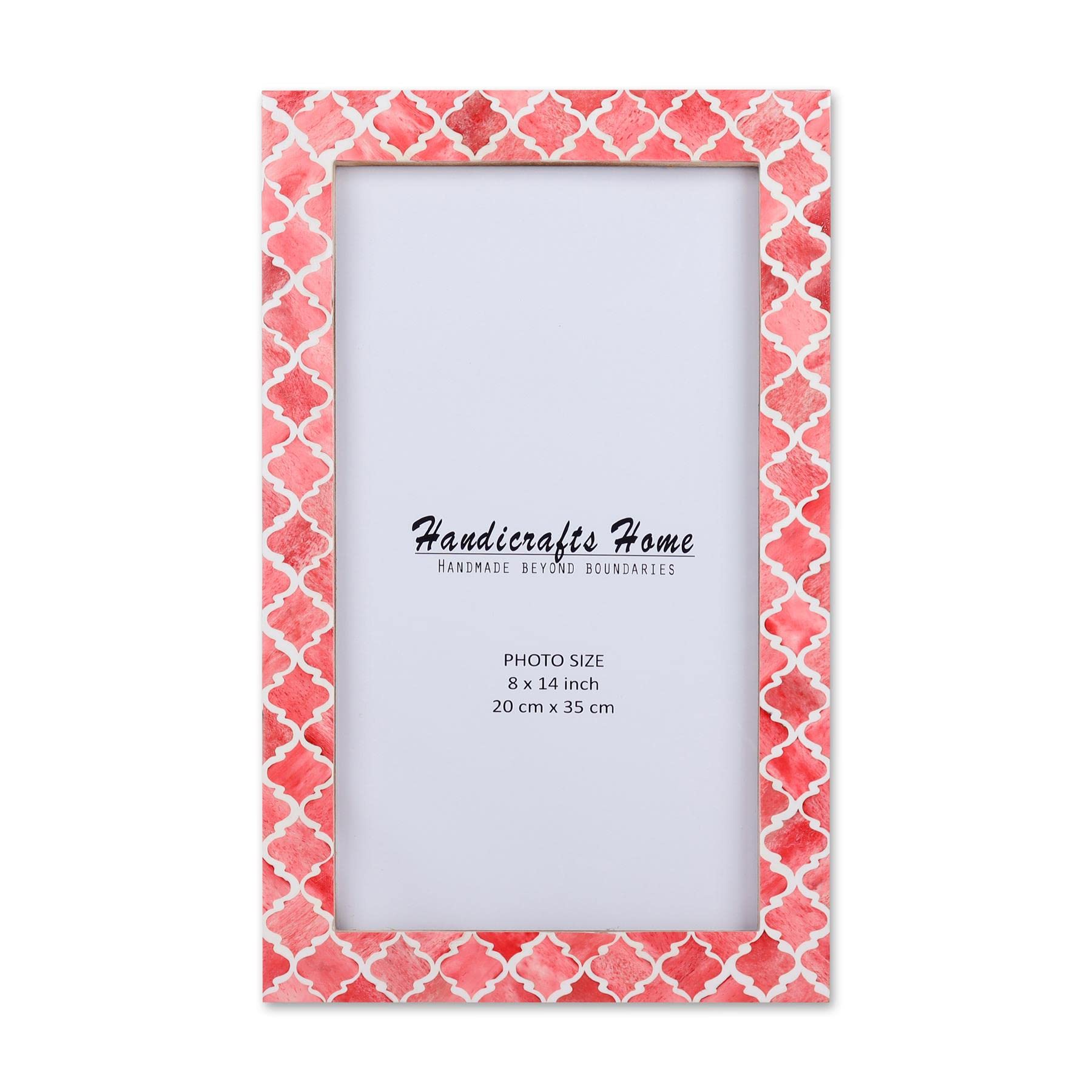 Moroccan Poster Frames Bone Inlay, Red, 6 Sizes