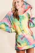Stylish Tie-Dye Hoodie with Handy Kangaroo Pocket