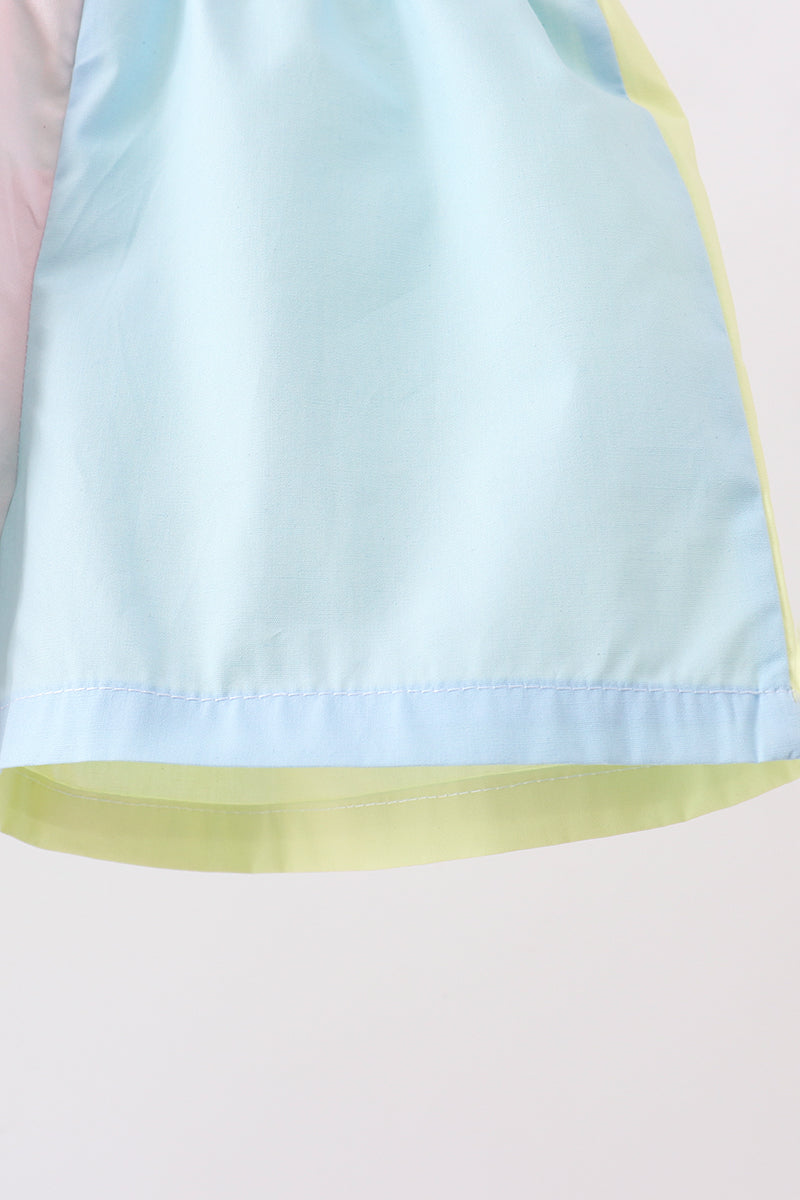 Multicolored colorblock shorts