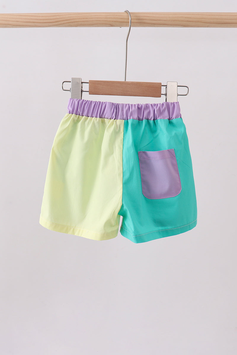 Multicolored colorblock shorts