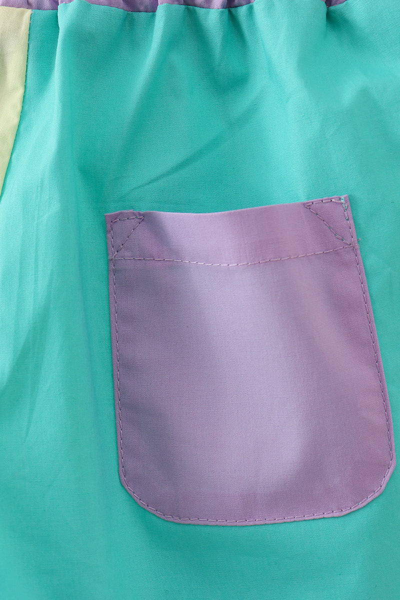 Multicolored colorblock shorts