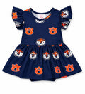 Auburn Blue Aubie S/S Flutter Twirl Bodysuit