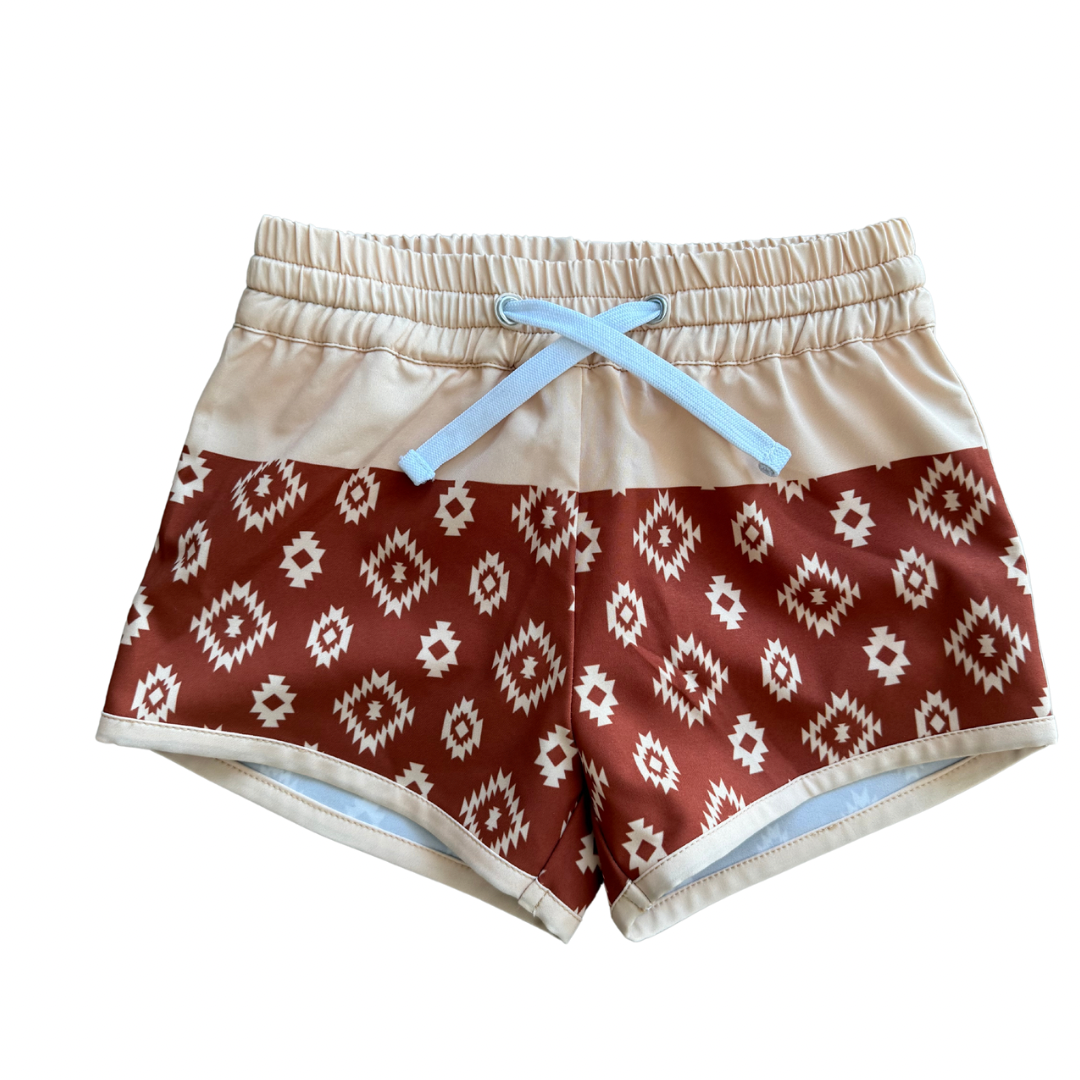 color block- hybrid shorts