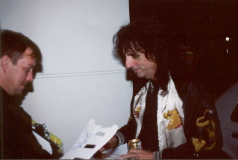 Alice Cooper Autographed Headless Custom Graphics Photo Guitar