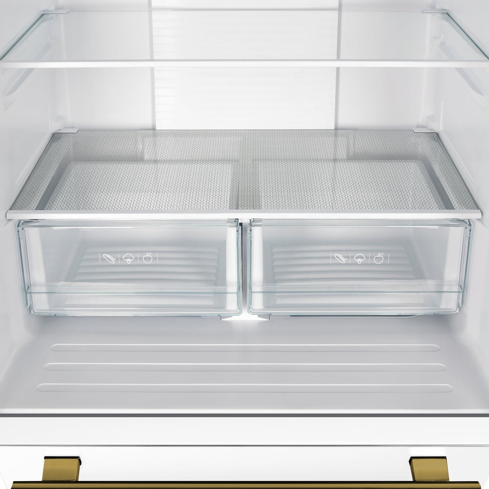 Forno Gallipoli Espresso 30-Inch White French Door Refrigerator, Bottom Freezer, 17.5 Cu. Ft., No Frost, Ice Maker
