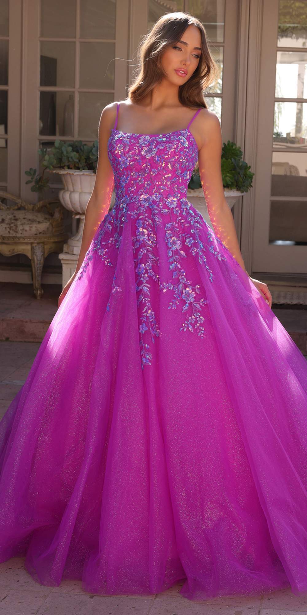 Nox Anabel H1464 Square Neck Poofy A-Line Quinceanera Gown