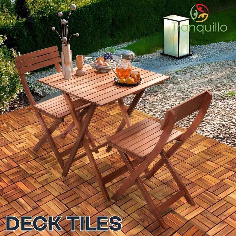 Solid Wood Deck Tiles Set 10
