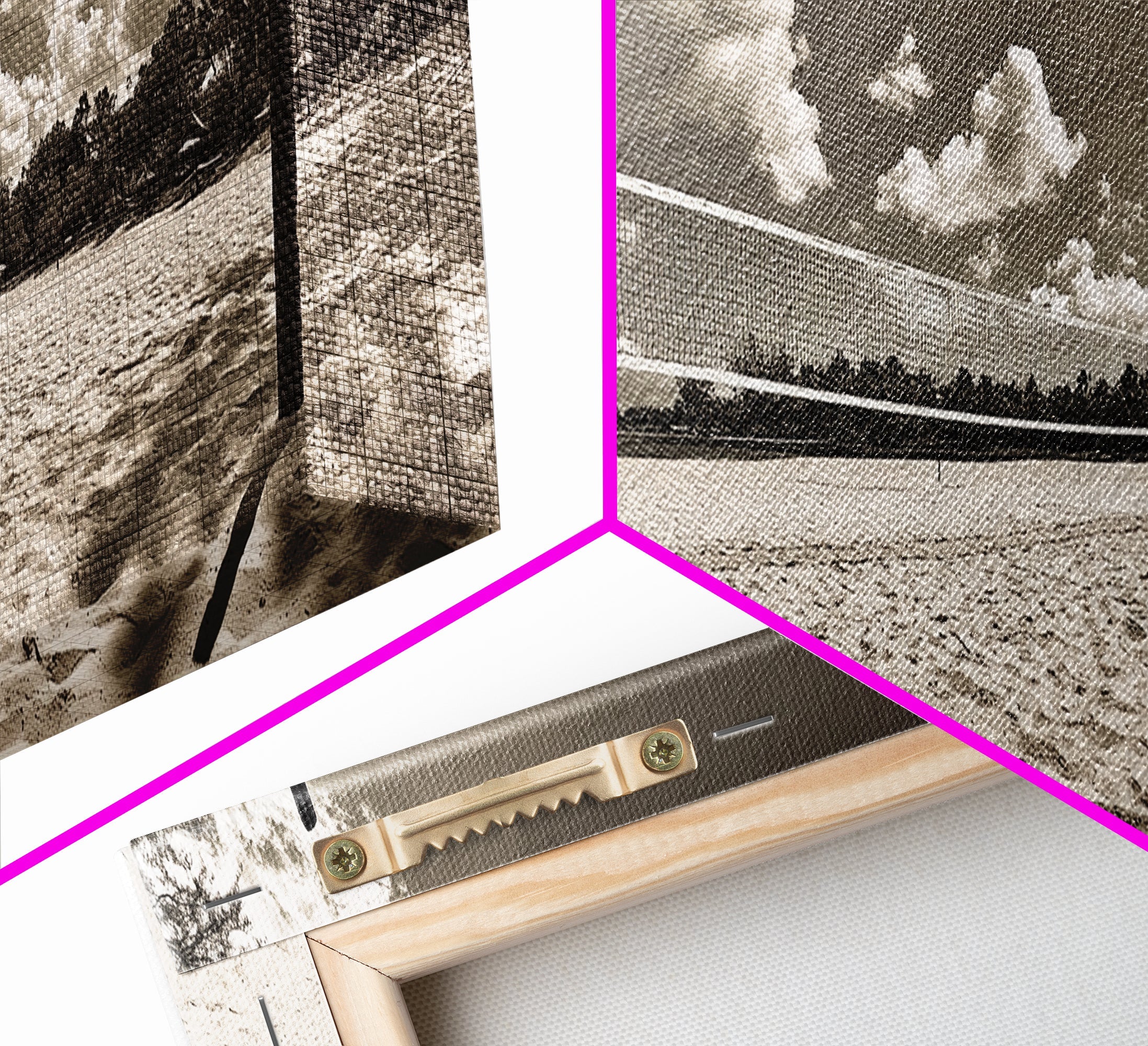 Beach Volleyball, Sand Court, Summer Fun, Tropical Clouds, Framed Canvas Print, Sports Room Wall Art, Coastal Decor, Sepia Beach Art