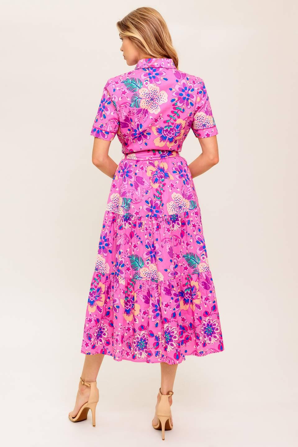 CELESTIAL SKIES WOVEN MIDI DRESS