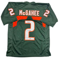 Autographed/Signed Willis McGahee "01 Champs" Miami Green College Football Jersey Beckett BAS COA