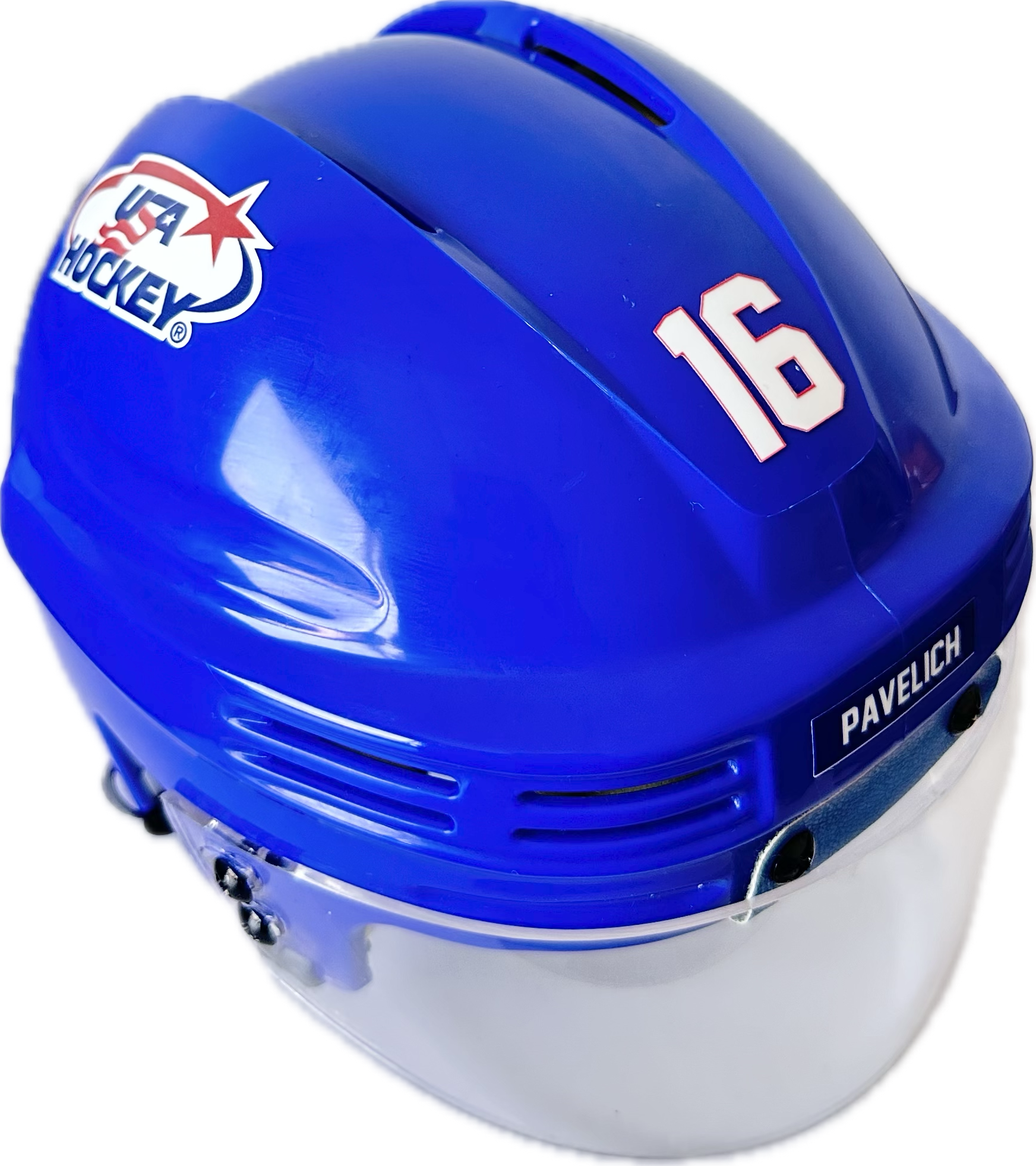 USA Hockey Miracle on Ice 1980 Mark Pavelich Mini Helmet - Royal