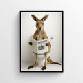 Kangaroo Animal Bathroom Toilet Poster