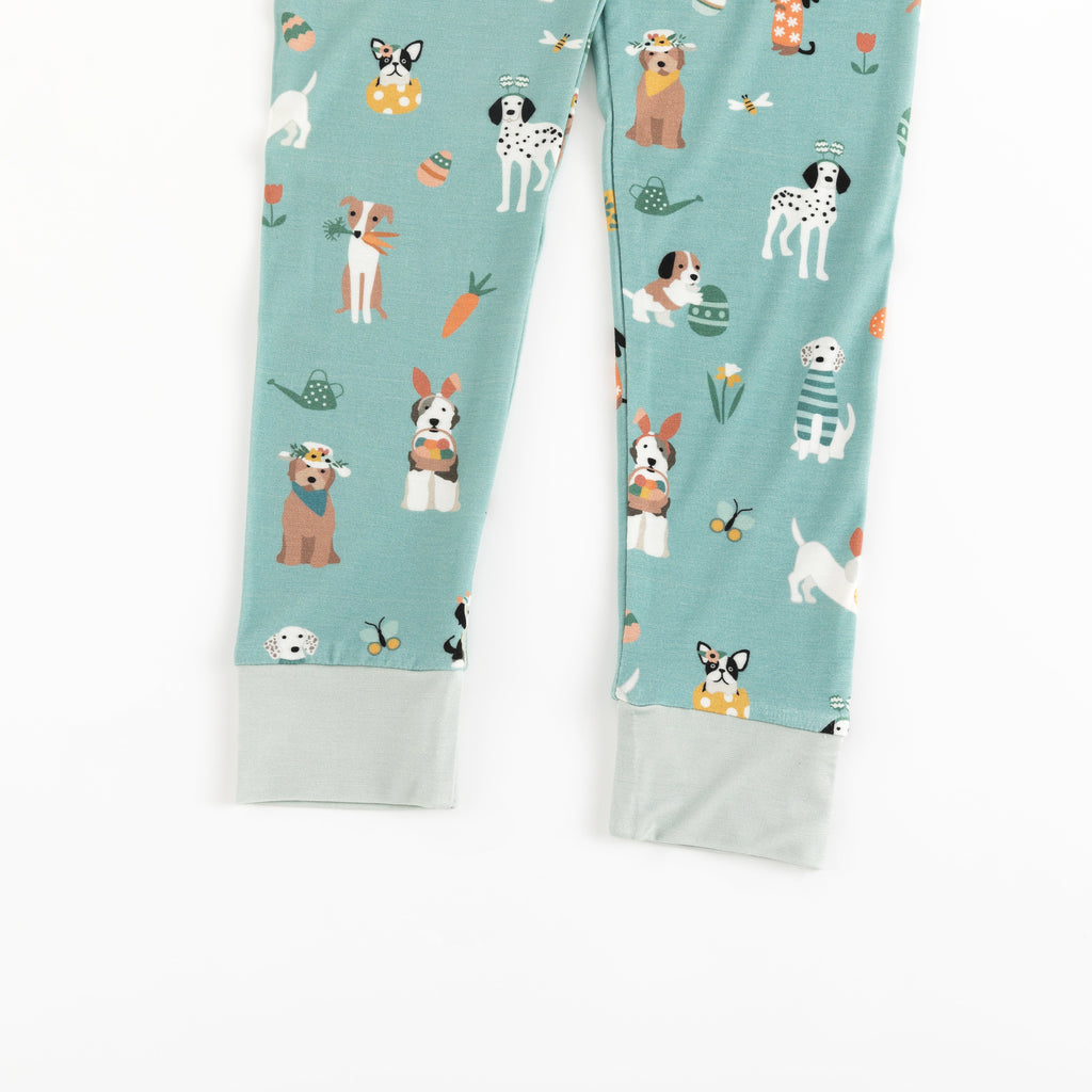 Puppy Egg Hunt (Short Sleeve PJ) - Aquamarine