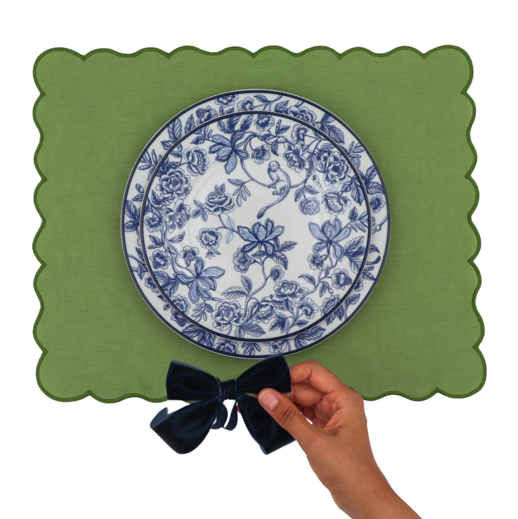 Blue Velvet Napkin Bow Tie - Set of 6