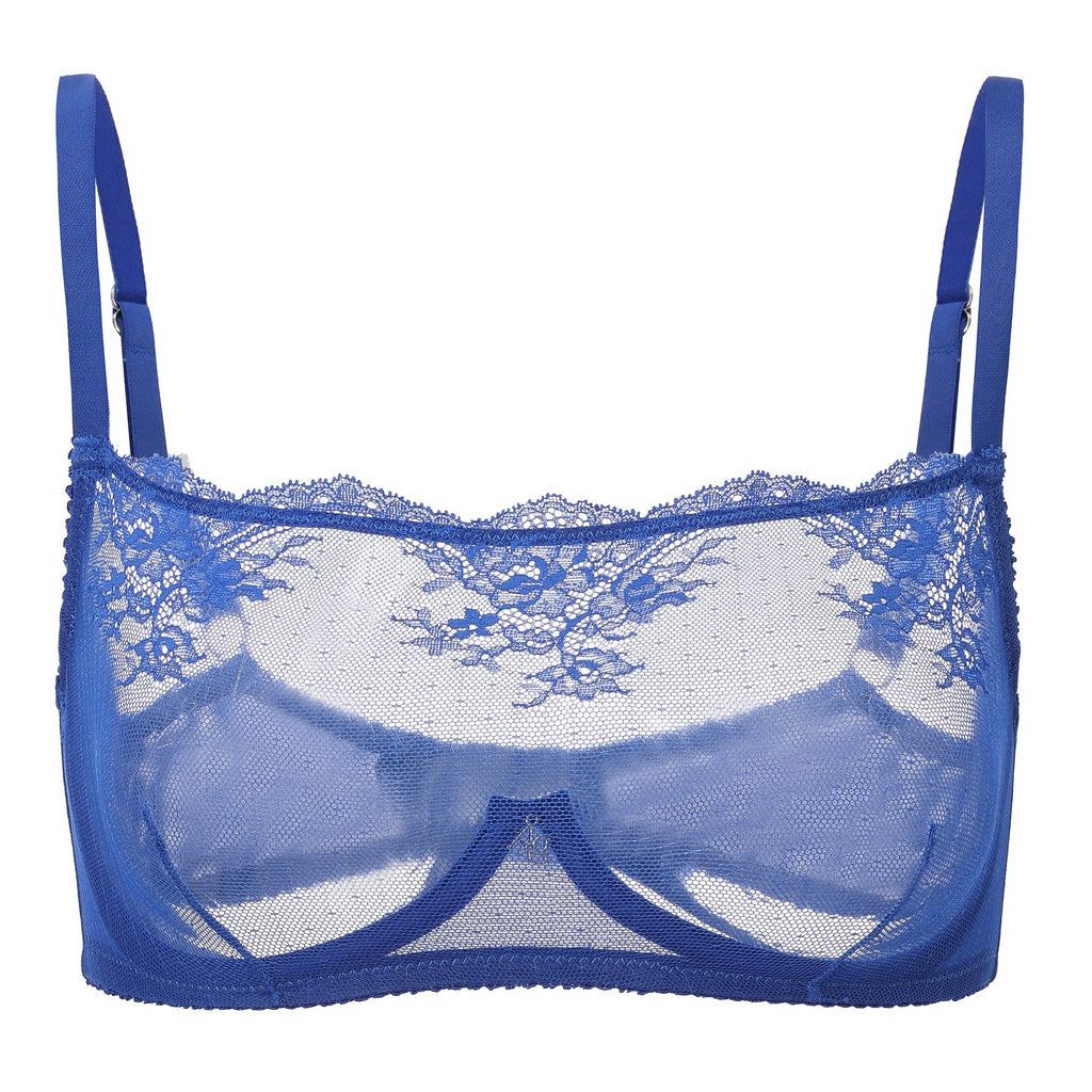 Kim High Neck Sheer Lace Underwire Bra