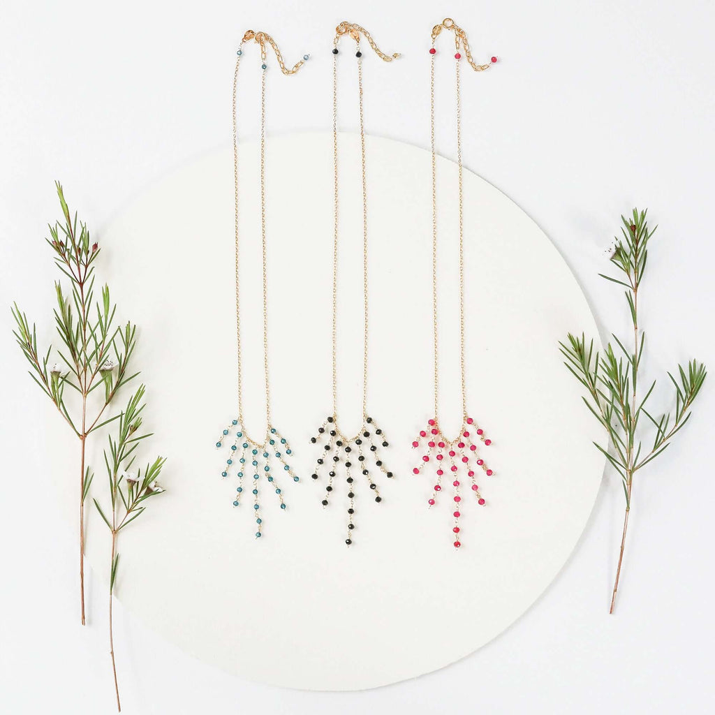 Mini Gemstone Fringe Necklaces