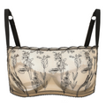 Kim High Neck Floral Embroidered Underwire Bra on Jelly Fabric