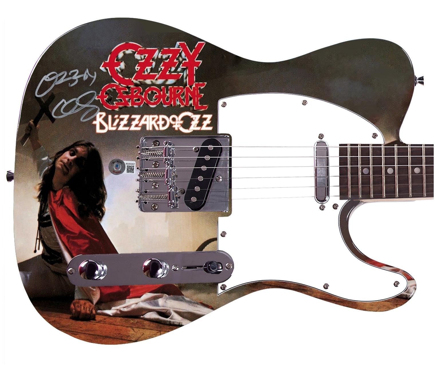 Ozzy Osbourne Autographed Blizzard Of Ozz Album Lp Graphics Photo Guitar BAS Witness
