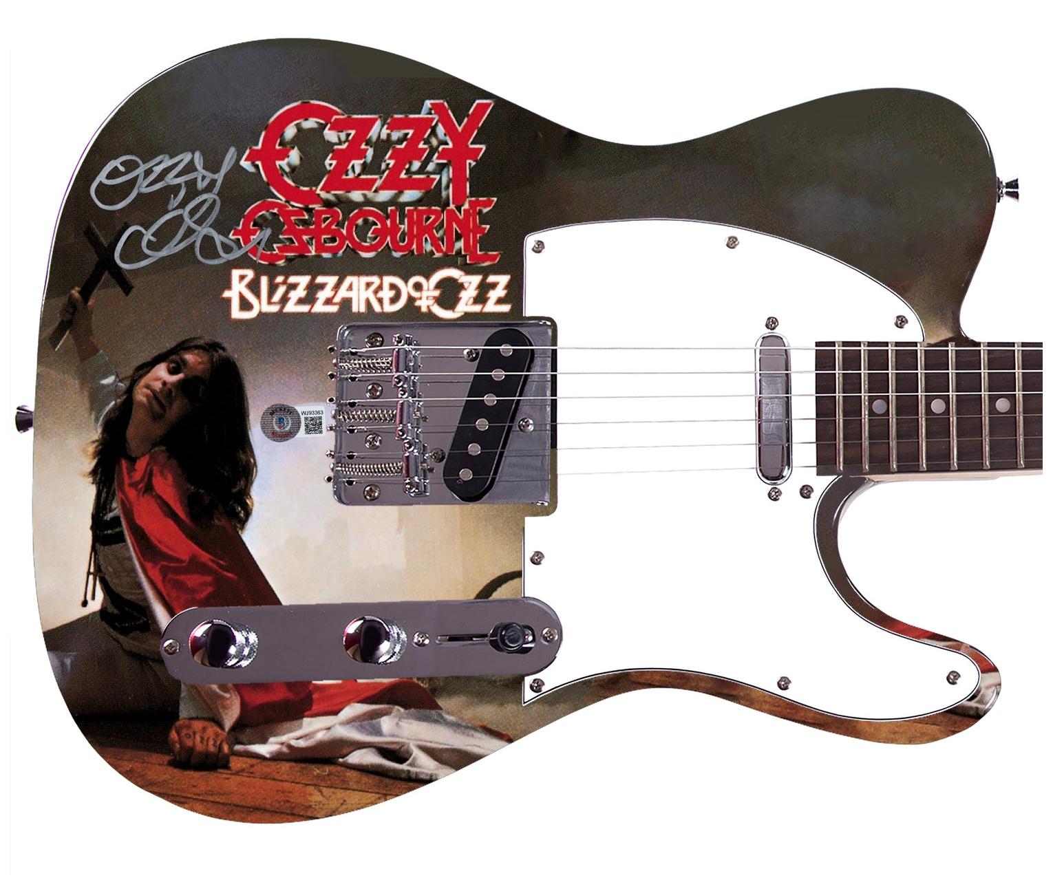 Ozzy Osbourne Autographed Blizzard Of Ozz Album Lp Graphics Photo Guitar BAS Witness