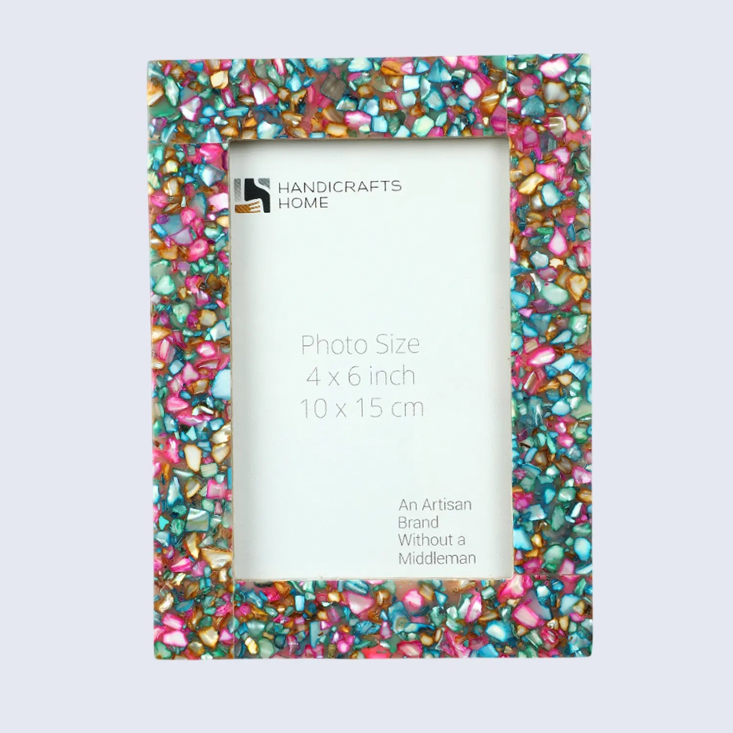 Mother of Pearl & Resin Inlay Picture Frame | Crush Collection | 4 Colors | Fits 4x6 Photos