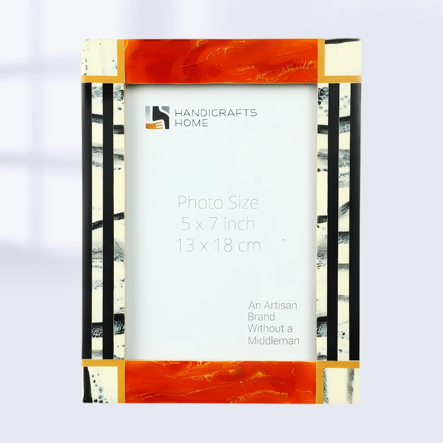 Picture Frame Abstract Ink Collection Resin Inlay Orange – 4x6 & 5x7"