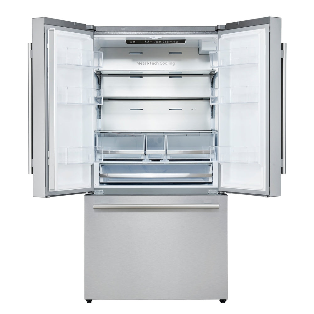 Forno Aosta 36-Inch French Door Refrigerator, Stainless Steel, 22.4 cu.ft, External Water Dispenser, Automatic Ice Maker, ENERGY STAR Certified