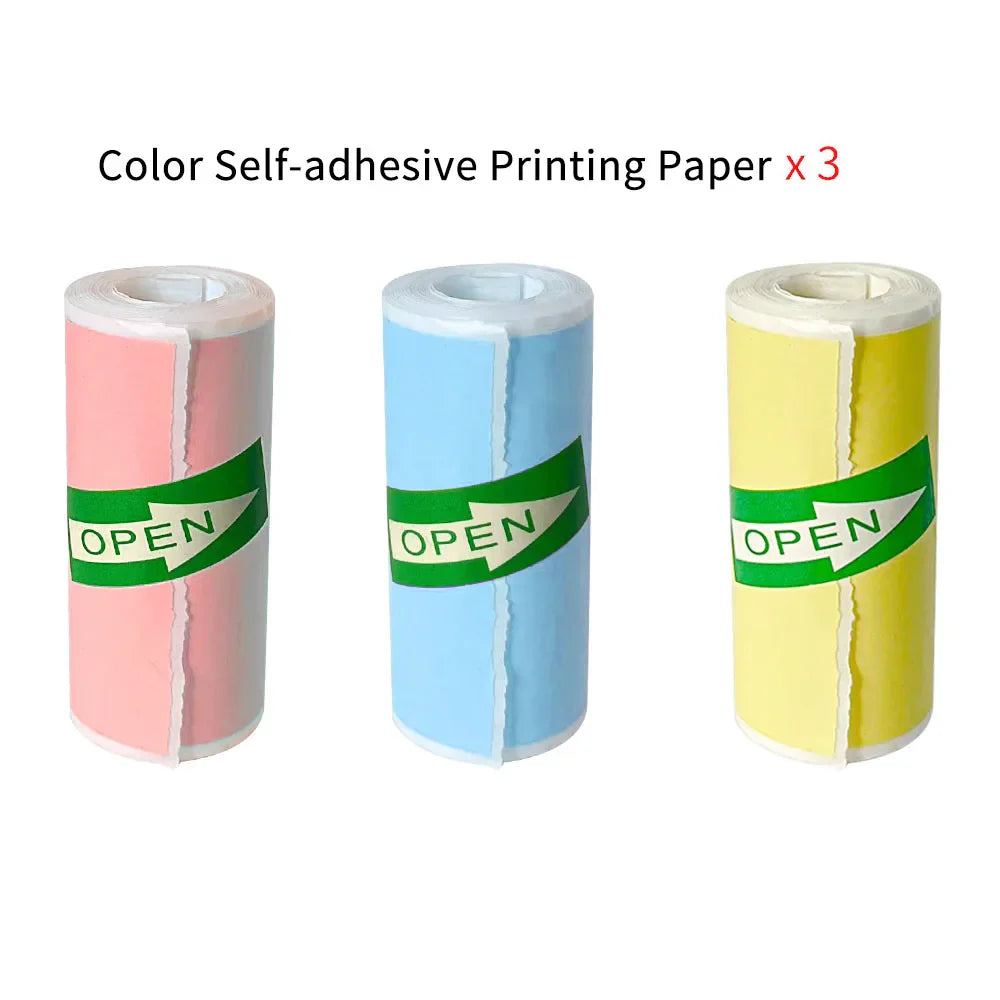 Mini Portable Printer Thermal Paper HD 57*25mm Universal Self-adhesive Roll Paper Label Sticker For Phone Printing Picture Photo