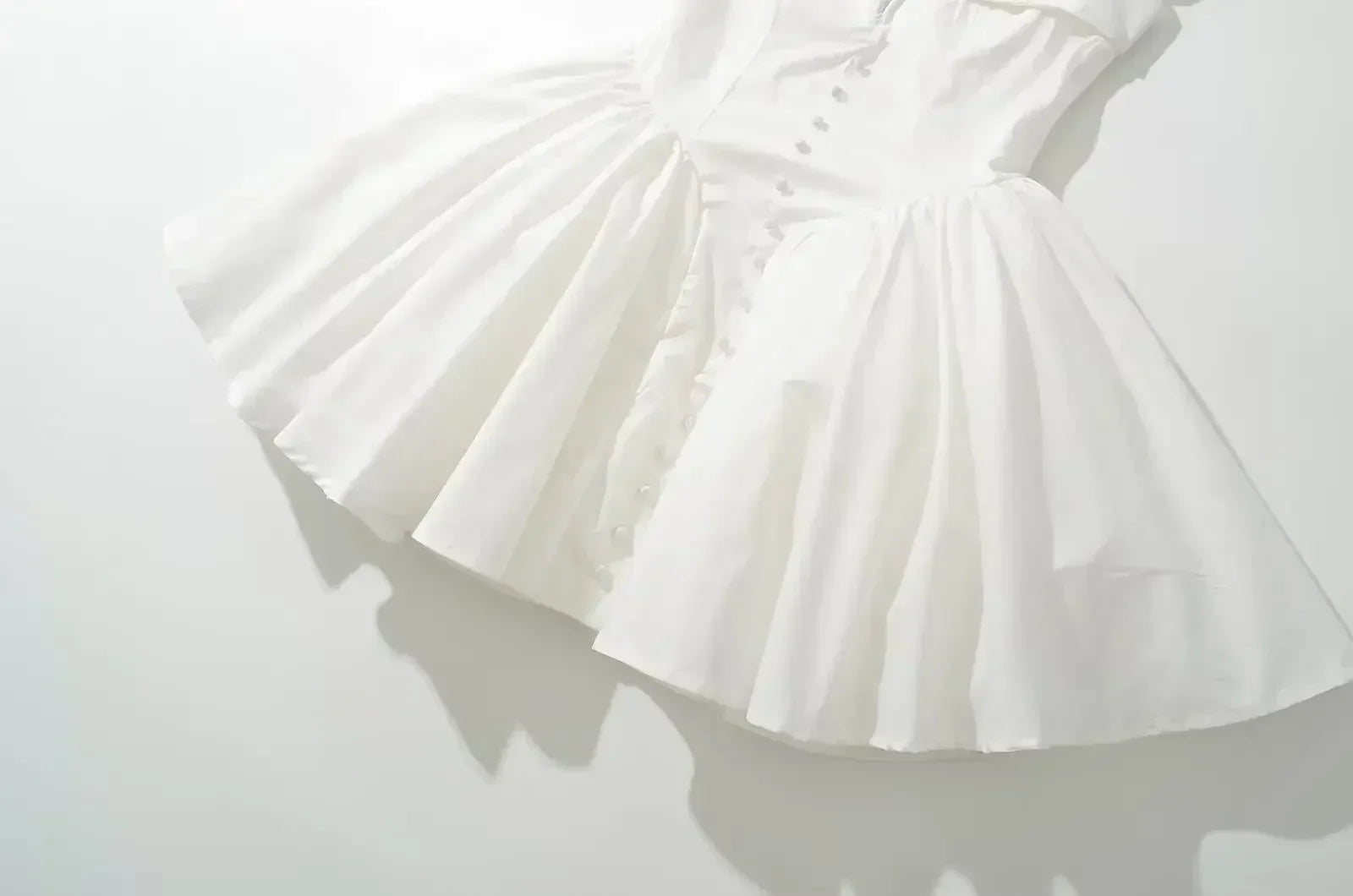 YENKYE Summer Women Sexy Fit And Flare White Mini Dresses Short Sleeve Low Waist Elegant Party Dress Ladies Bridesmaids Robe