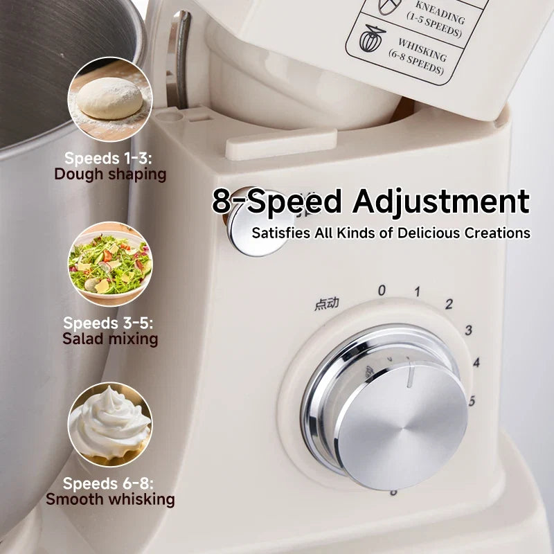 SUNATUR Electric Stand Mixer Professional Kitchen Mixer Egg Beater Cream Whisk Dough Mixer Home Commercial Use
