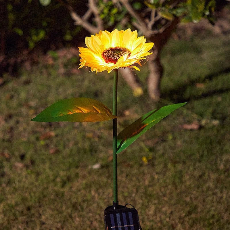 3 Heads 1 Head Solar Simulation Sunflower LED Lights Garden Yard Lawn Night Lights Landscape Lamp Decor Christmas Flower Light