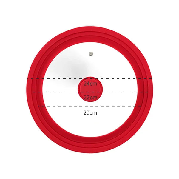 PGY Multifunctional Tempered Glass Pot Lid Silicone Rim Cool Touch Handle Steam Dishwasher Safe Skillet Pan Cover