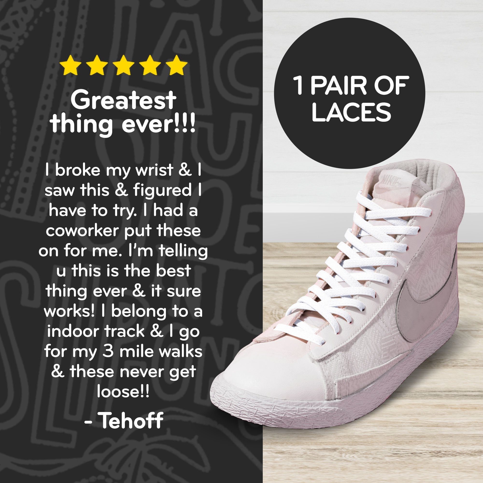 White Flat Elastic Stretch Shoelaces