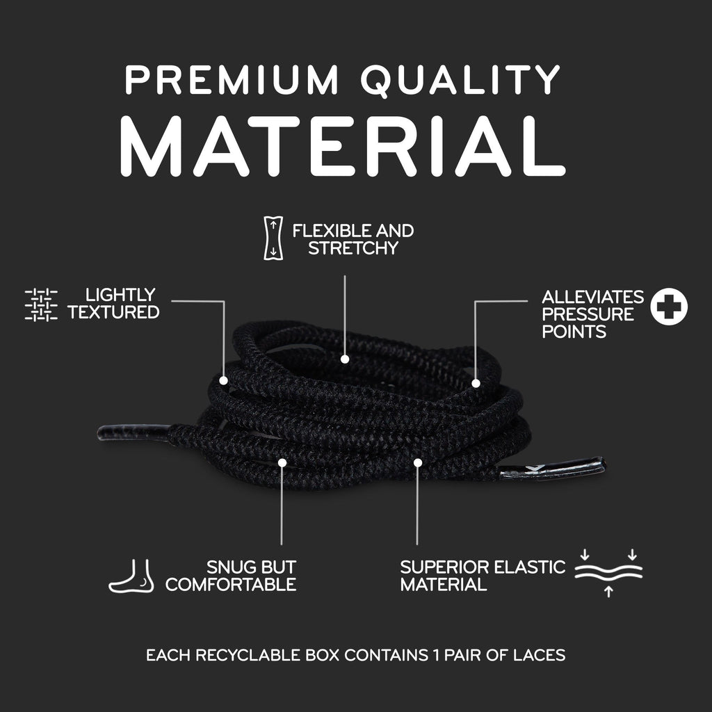 Black Round Elastic Stretch Shoelaces