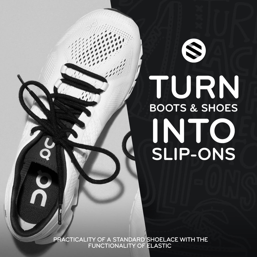Black Round Elastic Stretch Shoelaces