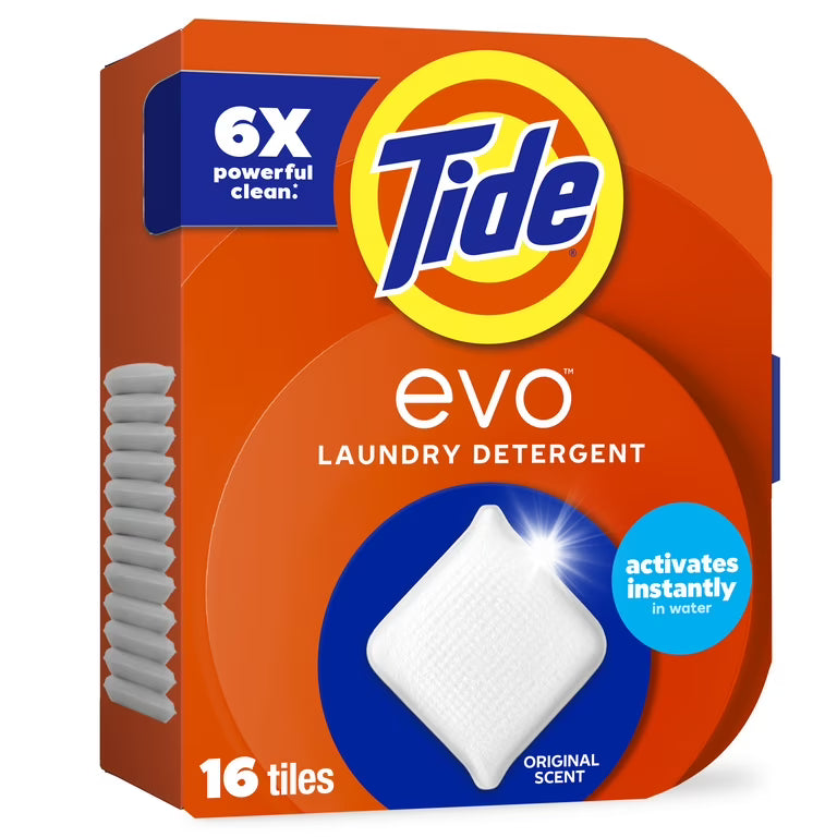 Tide EVO Laundry Detergent Tiles Original Scent 16 Count