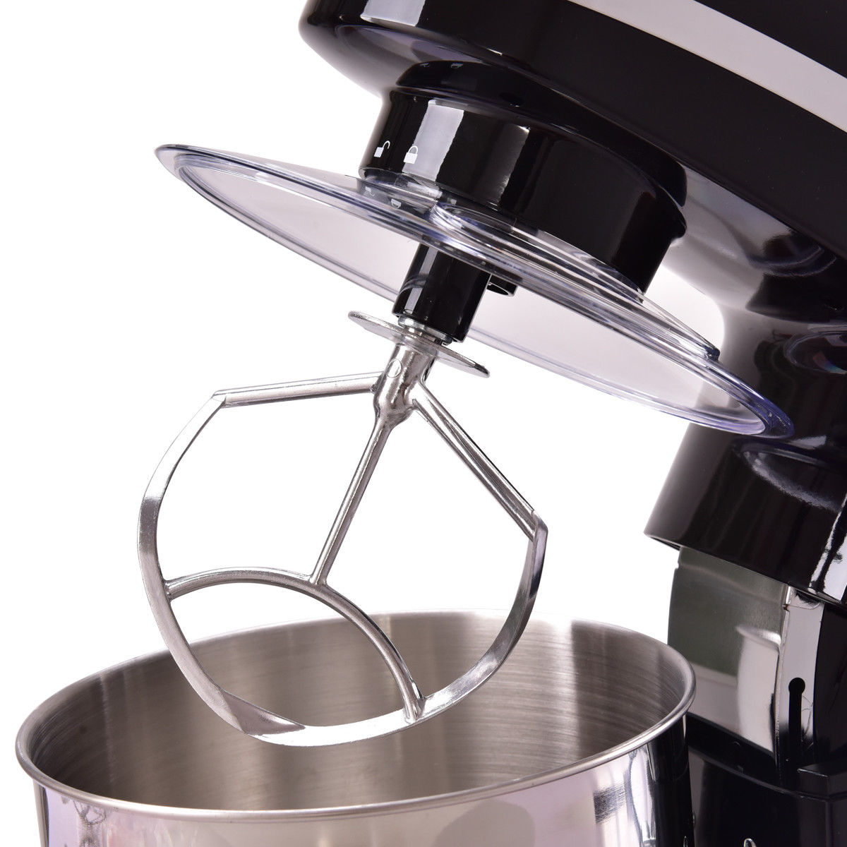800 W 5.3 Quart Electric Food Stand Mixer with Stainless Steel Bowl-Black