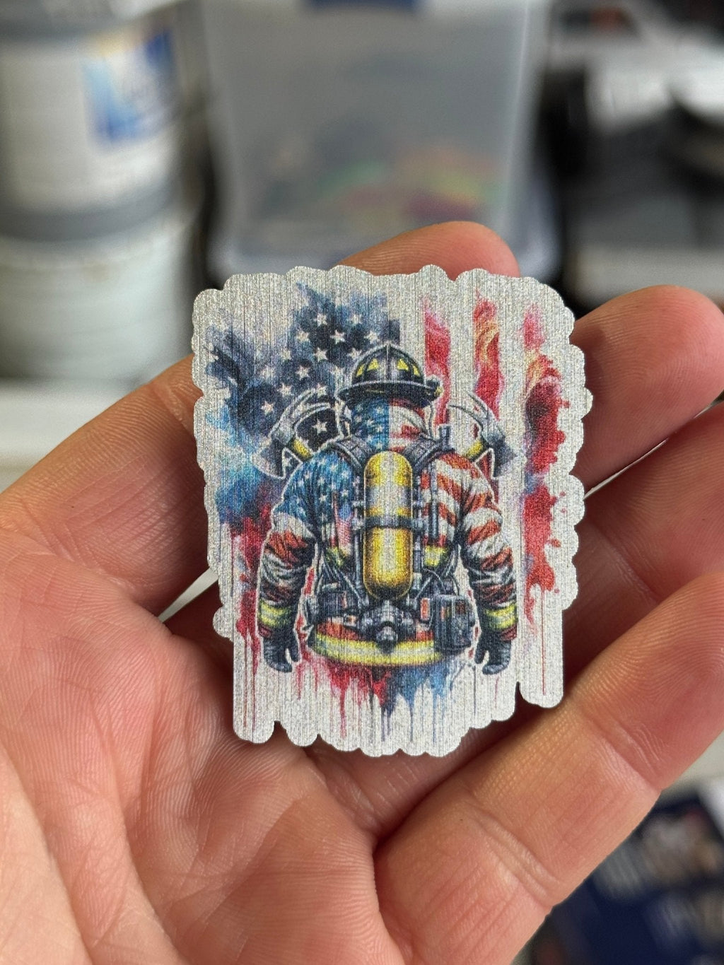 American Flag - Firefighter Pride Uv Printed Hat Patch