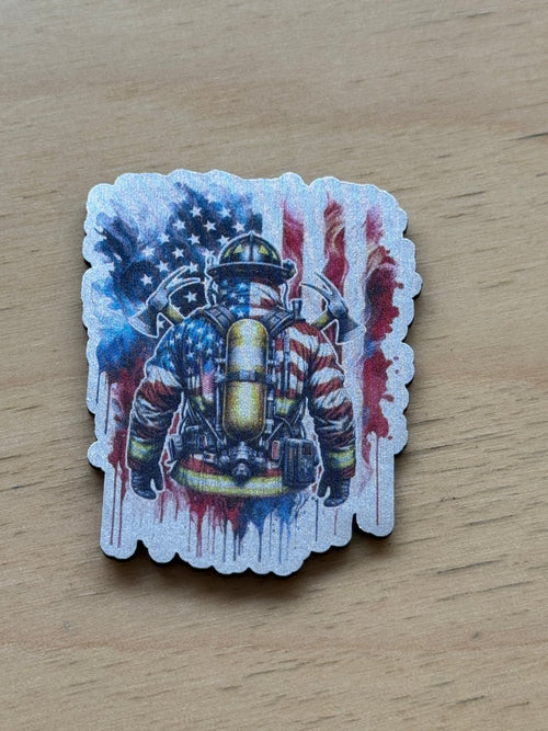 American Flag - Firefighter Pride Uv Printed Hat Patch