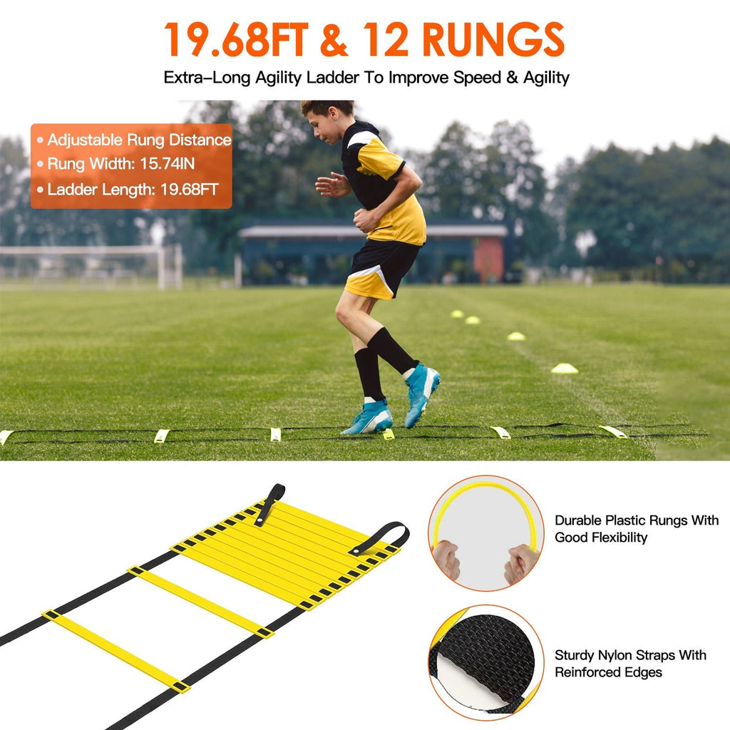 Kids Soccer Goal Training Equipment Set For Backyard Foldable 4x3FT Soccer Net Agility Ladder Inflatable Soccer Field Cones Portable Soccer Practice N